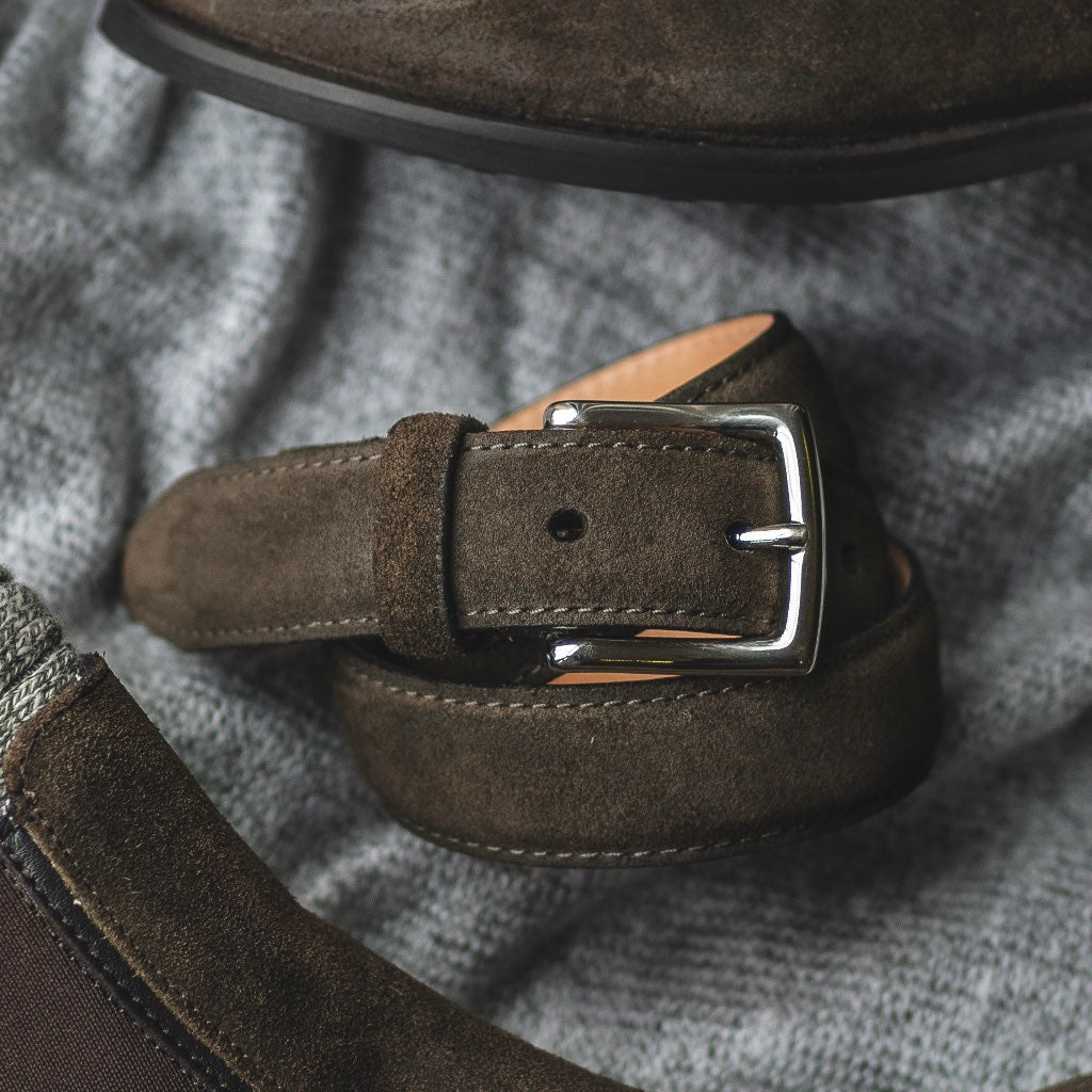 Women's Classic Leather Belt | Dark Olive Suede - Image 7